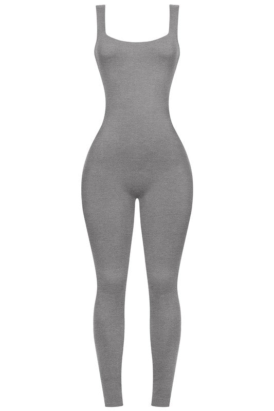 Grey Open Back Jumpsuit